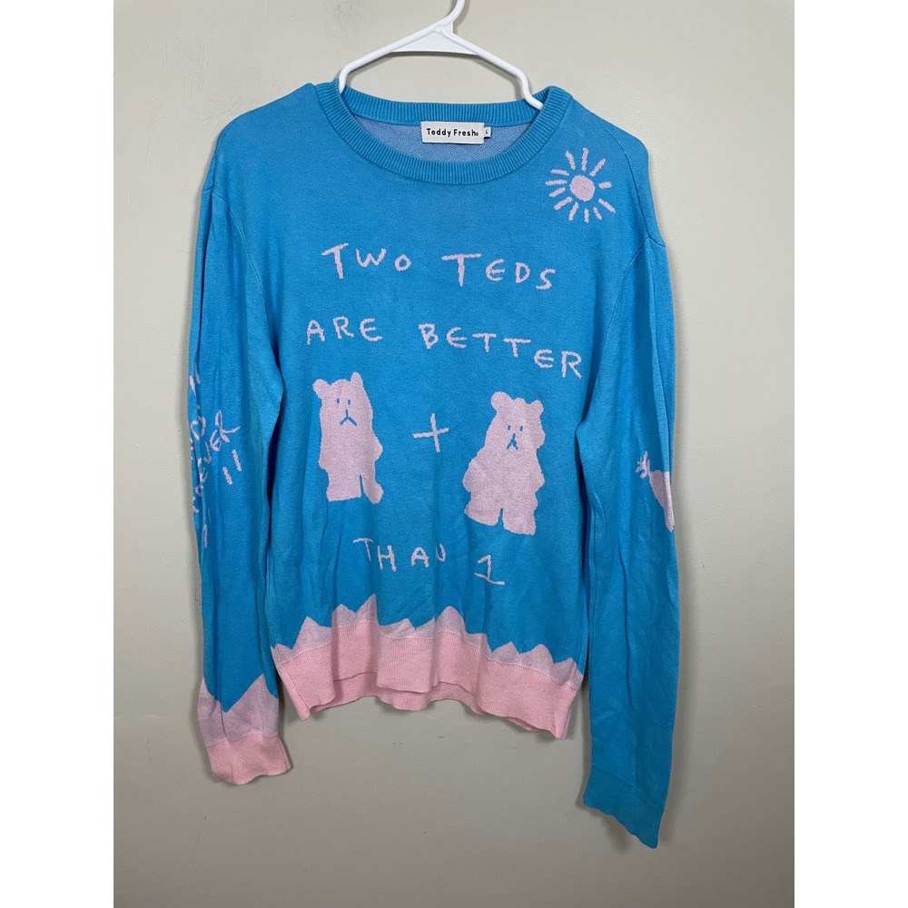 Teddy Fresh Two Teds Are Better Than One Sweater Size Large Quirky Novelty